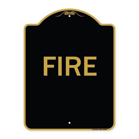 Signmission Designer Series Sign-Fire, Black & Gold Aluminum Architectural Sign, 18" x 24", BG-1824-23966 A-DES-BG-1824-23966